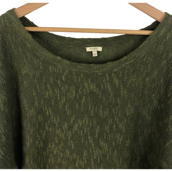Project Womens Size Small Green Long Sleeve Pullover Sweater Tie Hem Bow Accent - Picture 4 of 10